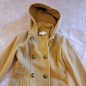 Anne Klein Petite Wool-Blend Hooded Maxi Walker Coat